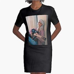 Emmylou Harris Painting Graphic T-Shirt Dress