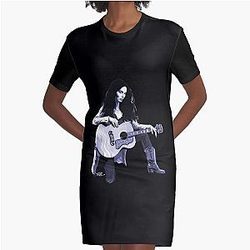 Vintage Retro Emmylou Harris Gifts For Movie Fans Graphic T-Shirt Dress