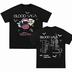 Blood Saga Into The World Tour Black LA1207 Enhypen T-Shirts