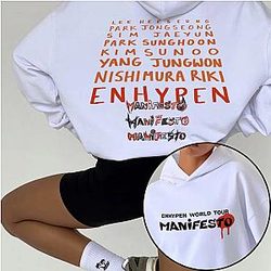 Enhypen Hoodies - Manifesto Printed Double Sides Pullover Hoodie