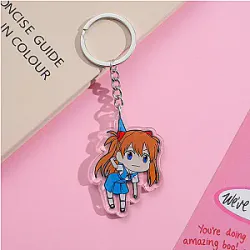 Evangelion Keychains - 2024 New Anime Pendant Neon Genesis Evangelion Eva Ayanami Rei Asuka Action Figure Cartoon Cute KeyChain
