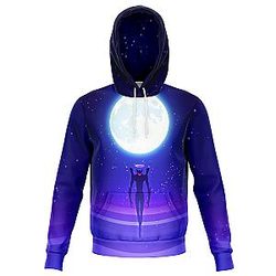 Evangelion Angel Moon Night 3D Hoodie EVA Merch