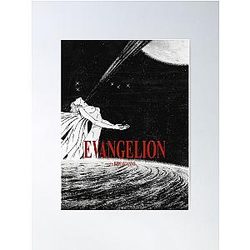 Evangelion Posters - Neon Genesis Evangelion - Movie  Blackwhite Poster