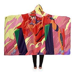 Evangelion Hooded Blankets - Unit-02 Product Hooded Blanket EVA Merch