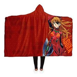 Evangelion Hooded Blankets - Lady Asuka Political Hooded Blanket EVA Merch