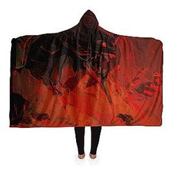 Evangelion Hooded Blankets - Red Black 3D Hooded Blanket EVA Merch