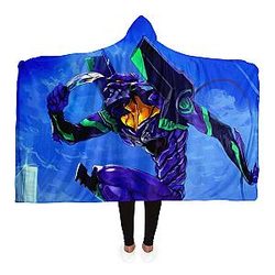 Evangelion Hooded Blankets - Unit-01 Blue Sky Hooded Blanket EVA Merch