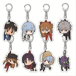 Evangelion Keychain - 1Pcs Anime Evangelion EVA Acrylic Keychain Cute Pendant Keyring Charm Jewelry Decor Gifts Toy