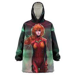 Evangelion Asuka Political 3D Snug Hoodie EVA Merch
