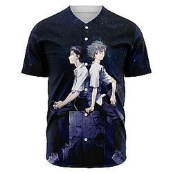Evangelion Baseball Jersey - Kaworu Nagisa &amp; Shinji Ikari Baseball Jersey EVA Merch