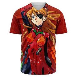 Evangelion Baseball Jersey - New Asuka Political  Baseball Jersey EVA Merch
