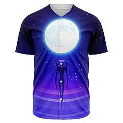 Evangelion Baseball Jersey - Angel Moon Night 3D Baseball Jersey EVA Merch