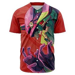 Evangelion Baseball Jersey - Unit-01 Face 3D Baseball Jersey EVA Merch