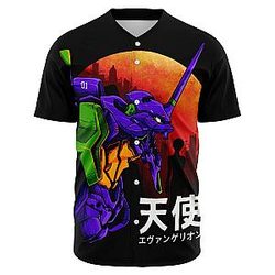 Evangelion Baseball Jersey - Unit-01 Night Baseball Jersey EVA Merch