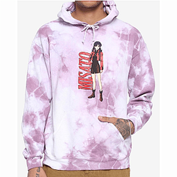 Evangelion Misato Pink Tie-Dye Pullover 3D Hoodie