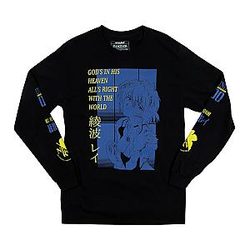 Evangelion Sweatshirts - Neon Genesis Evangelion Rei Black Sweatshirt