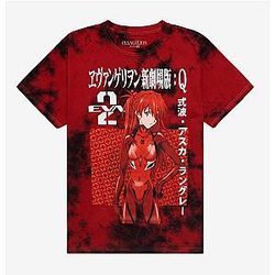 Evangelion T-Shirts - Neon Genesis Evangelion Asuka Red Dye T-Shirt