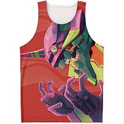 Evangelion Tank Tops - Unit-01 Face 3D Tank Top EVA Merch