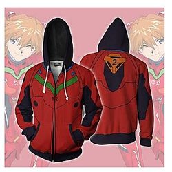 Evangelion Zipped Hoodies - Asuka Langley Zipper Jacket EVA Merch