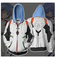 Evangelion Zipped Hoodies - Rei Ayanami Hoodie Zipper Jacket EVA Merch