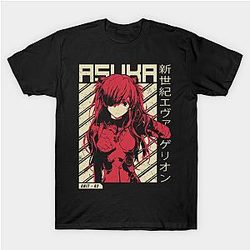 Evangelion T-shirts - Asuka Poster | Anime T-shirt T-shirt