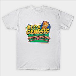 Evangelion T-shirts - Neon Genesis Evangelion Garfield Memes T-shirt