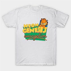 Evangelion T-shirts - Neon Genesis Evangelion Garfield T-shirt