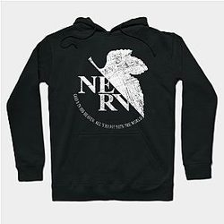Evangelion Hoodies - NERV Vintage Emblem - Vintage White Hoodie
