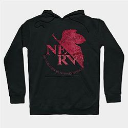 Evangelion Hoodies - NERV Vintage Emblem Blood Edition Hoodie