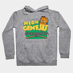 Evangelion Hoodie - Neon Genesis Evangelion Meets Garfield And Friends Hoodie