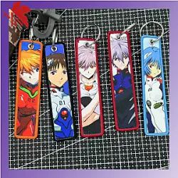 Evangelion Keychains - Evangelion Keychain Anime Embroidery Key Tag Keychain