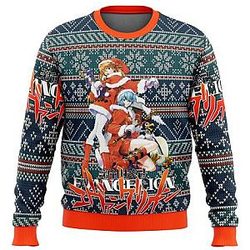 Evangelion Neon Genesis Rei Asuka Ugly Christmas Sweater