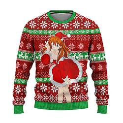Evangelion Asuka Langley Sohryu Ugly Christmas Sweater