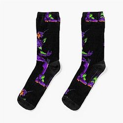 Evangelion Socks - Eva 01 Pixel Art Socks