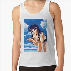 Evangelion Tank Tops - Misato Katsuragi In The Beach