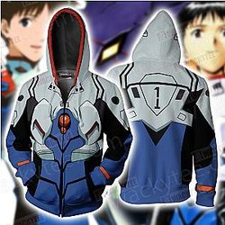 Evangelion Zipped Hoodies - Shinji Ikari 3D Zipper Hoodie