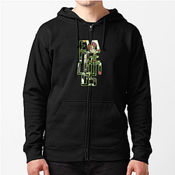 Evangelion Zipped Hoodies - Mari Makinami Text Zipper Hoodie