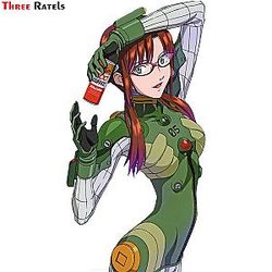 Evangelion Stikers - Mari Makinami In Green Vinyl Sticker