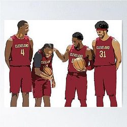 Evan Mobley, Donovan Mitchell, Darius Garland, and Jarrett Allen Poster