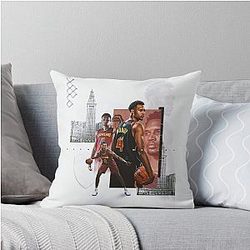 Evan Mobley Basketball Throw Pillow