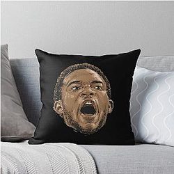 Evan Mobley Scream Throw Pillow
