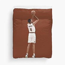 Evan Mobley 4-Basketball Duvet Cover
