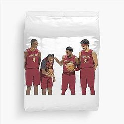 Evan Mobley Donovan Mitchell Darius Garland Jarrett Allen Duvet Cover