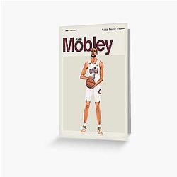 Evan Mobley Basketball Art Cleveland Cavaliers Rising Defensive Star Greeting Card
