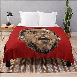 Evan Mobley Scream Throw Blanket
