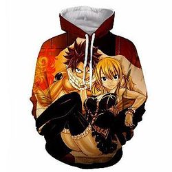 Fairy Tail Hoodies - Natsu and Lucy Sitting  Hoodie IPW