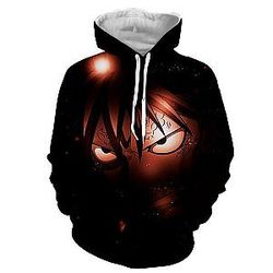 Fairy Tail Hoodies - Natsu Dragneel Face Black    Hoodie IPW