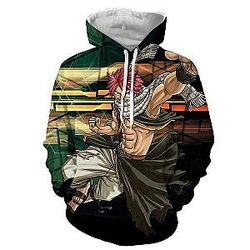 Fairy Tail Hoodies - Natsu Action Dragneel    Hoodie IPW