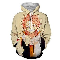 Fairy Tail Hoodies - Natsu Designer Style Hip Hop  Printed  Zip Up Hoodie IPW