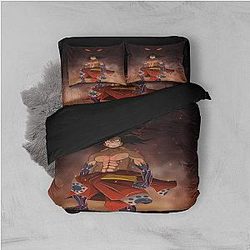 Fairy Tail Bedding Sets - Natsu Monkey D.Luffy Crossover Soft Brushed Dragon Bedding IPW
